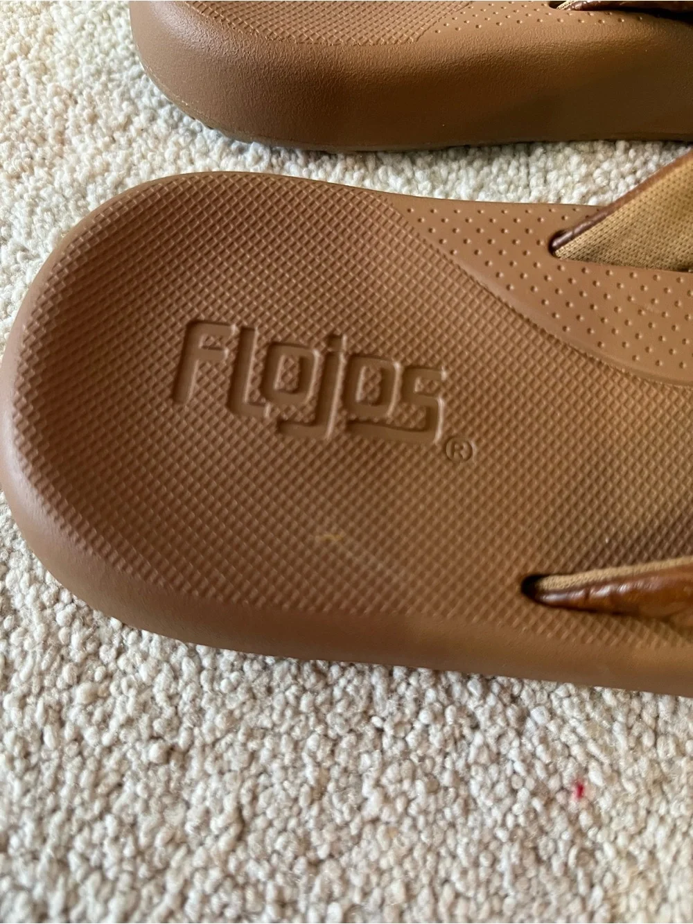 Flojos Brown Textured Strap Flip Flops